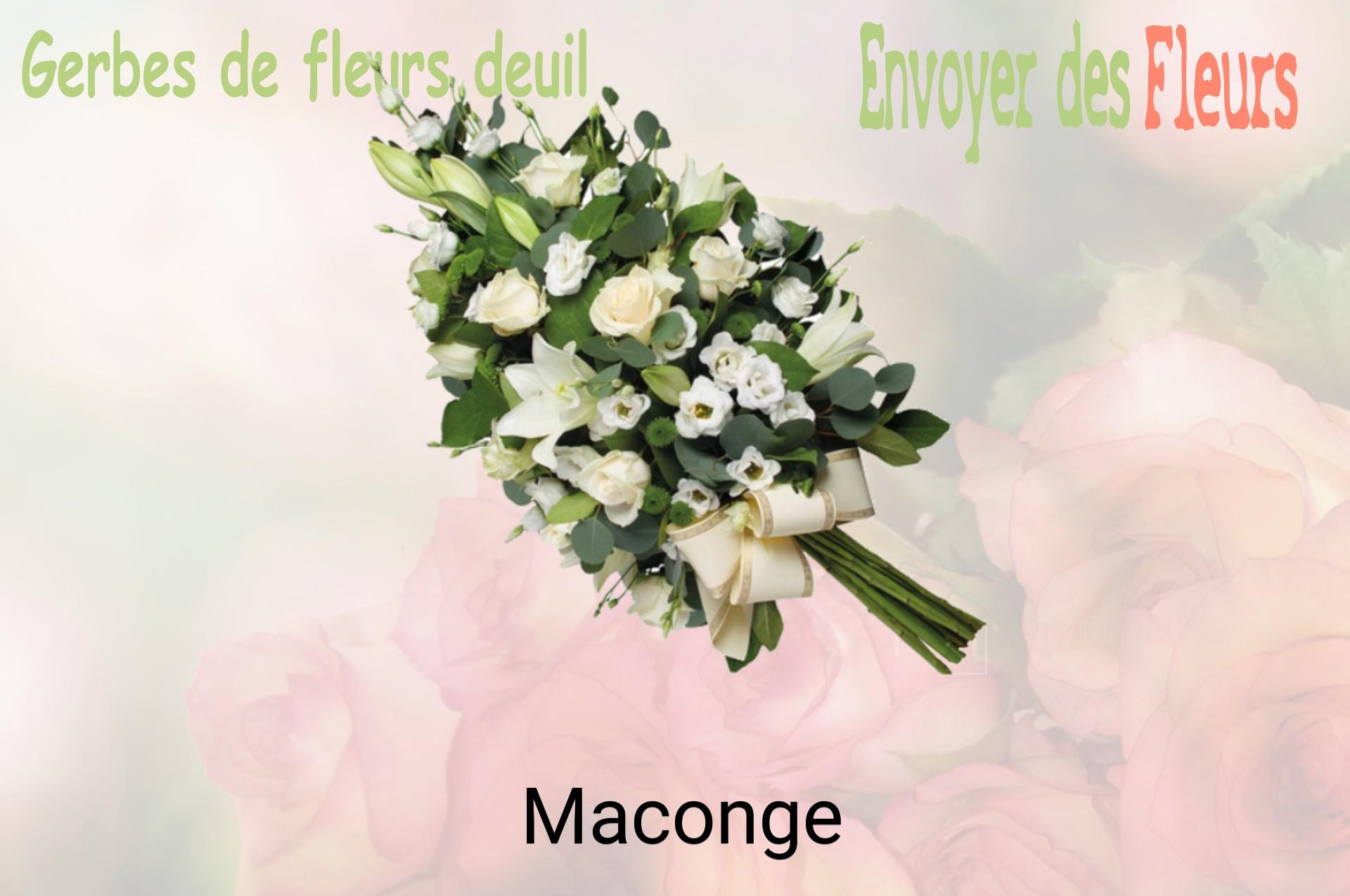 Gerbe de fleurs de deuil livrée à Maconge